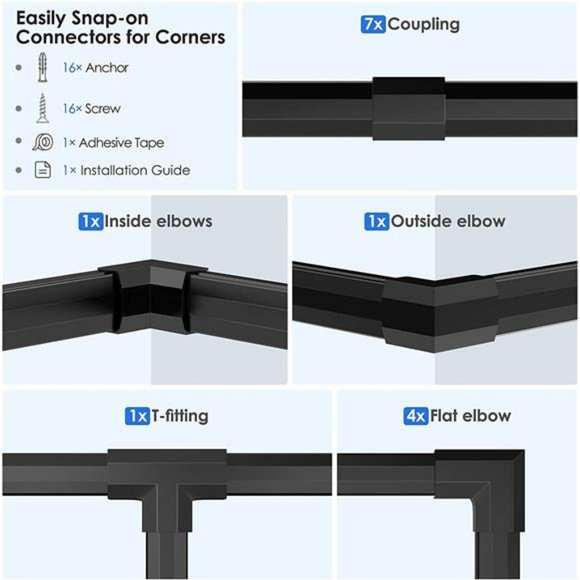 125in Cord Cover,  8X L15.7 W1.18 H0.6, Large, Black - Picture 3 of 7